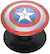 Left. PopSockets - PopGrip Cell Phone Grip & Stand - Licensed - Marvel Enamel Domed Captain America Shield.