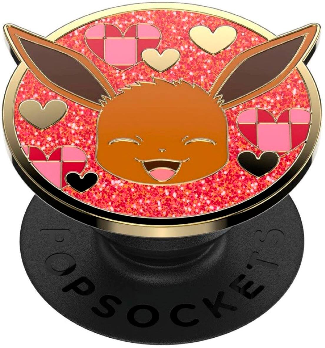 Left. PopSockets - PopGrip Cell Phone Grip & Stand - Licensed - Pokemon Enamel Eevee XOXO.