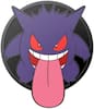 Front. PopSockets - PopGrip Cell Phone Grip & Stand - Licensed - Glow in the Dark Enamel Gengar Night Shade Pokemon.