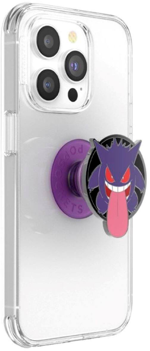 Alt View 13. PopSockets - PopGrip Cell Phone Grip & Stand - Licensed - Glow in the Dark Enamel Gengar Night Shade Pokemon.