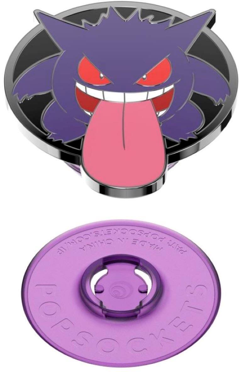 Alt View 14. PopSockets - PopGrip Cell Phone Grip & Stand - Licensed - Glow in the Dark Enamel Gengar Night Shade Pokemon.