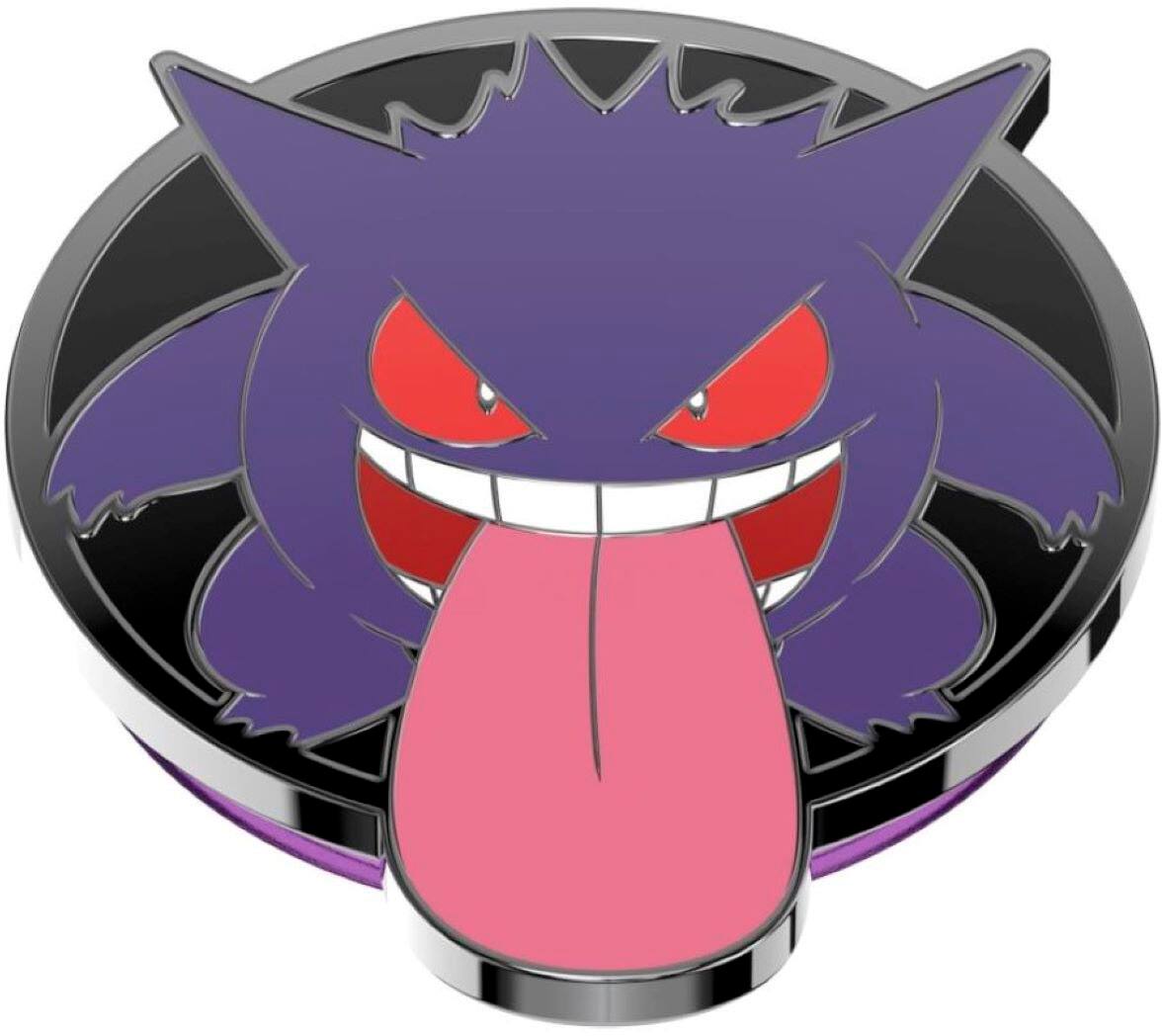 Left. PopSockets - PopGrip Cell Phone Grip & Stand - Licensed - Glow in the Dark Enamel Gengar Night Shade Pokemon.