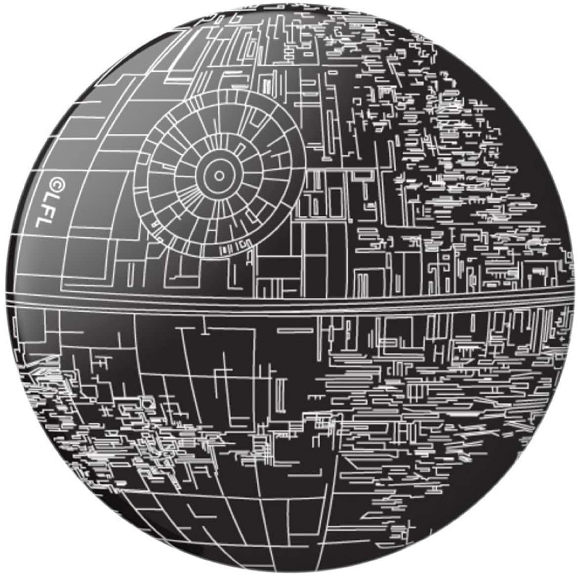 PopSockets - Adhesive PopGrip Universal Grip & Stand for Cell Phones - Star Wars Death Star Alum - Front_Zoom