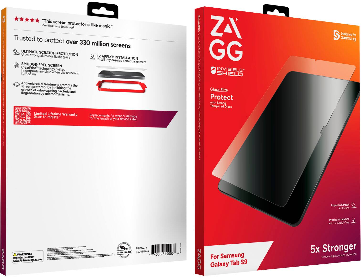 Alt View 13. ZAGG - InvisibleShield Glass Elite Advanced Tempered Glass Screen Protector for Samsung Galaxy Tab S9 - Clear.