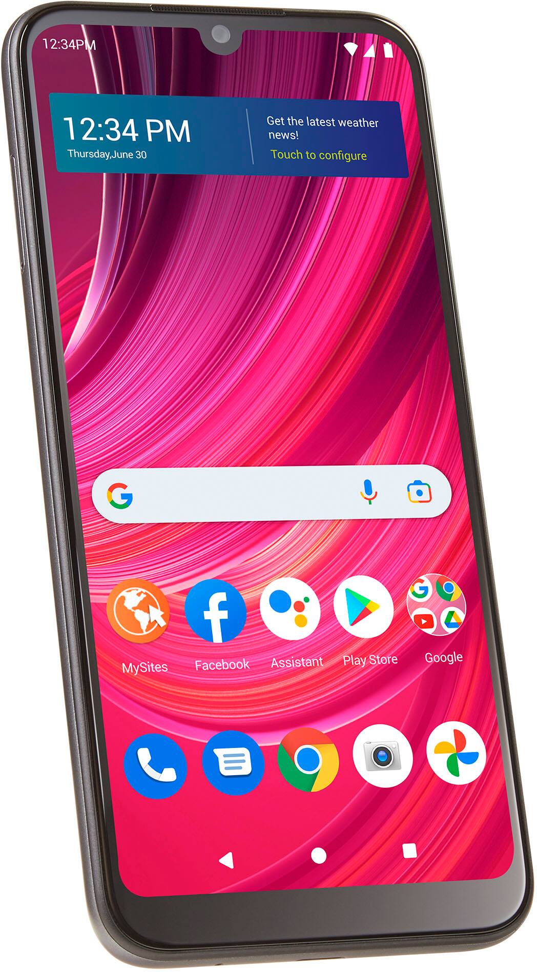 Angle. Tracfone - BLU View 4 B135DL 32GB Prepaid - Black.