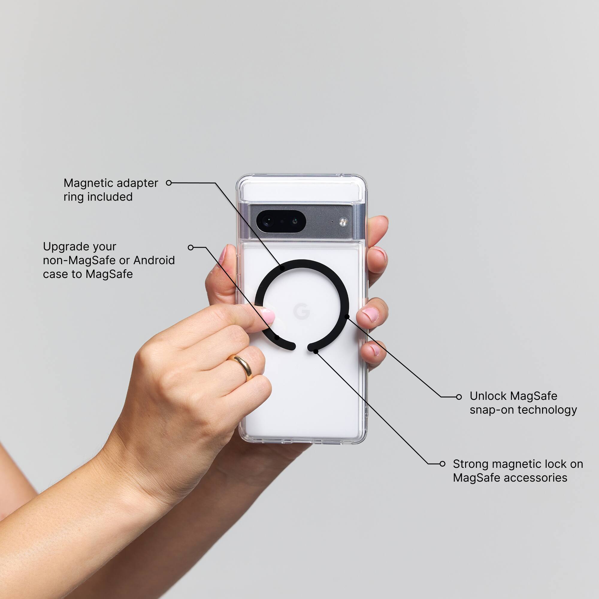 Alt View 40. PopSockets - MagSafe PopWallet+ Cell Phone Wallet & Grip, with Adapter Ring - Carbonite Weave.