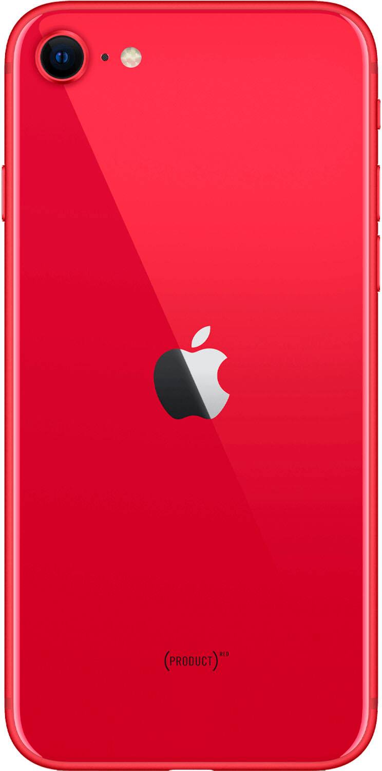 Left. Apple - Pre-Owned iPhone SE (2020) 128GB (Unlocked) - Red.