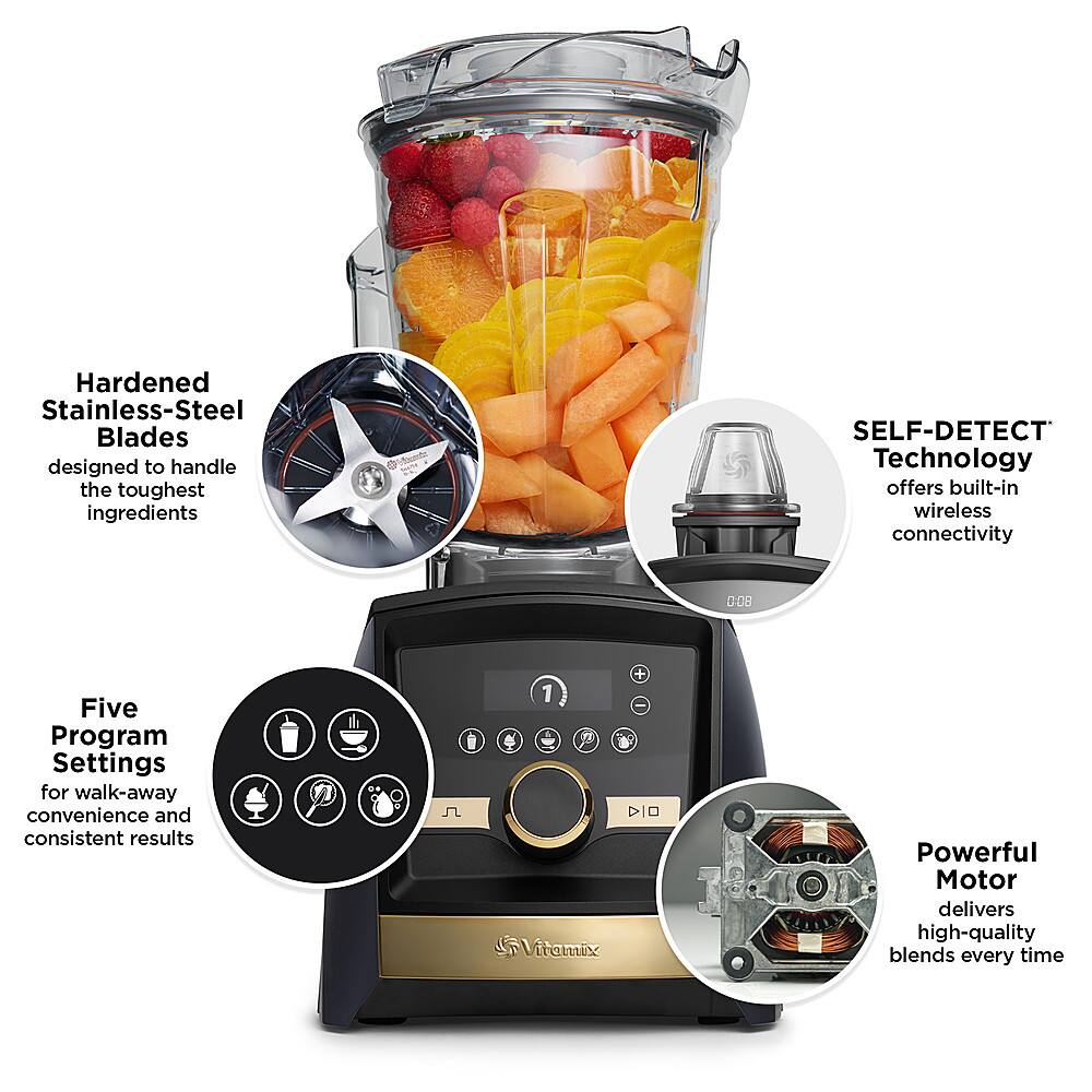 Alt View 12. Vitamix - Ascent Series A3500 Gold Label Blender - Matte Navy.