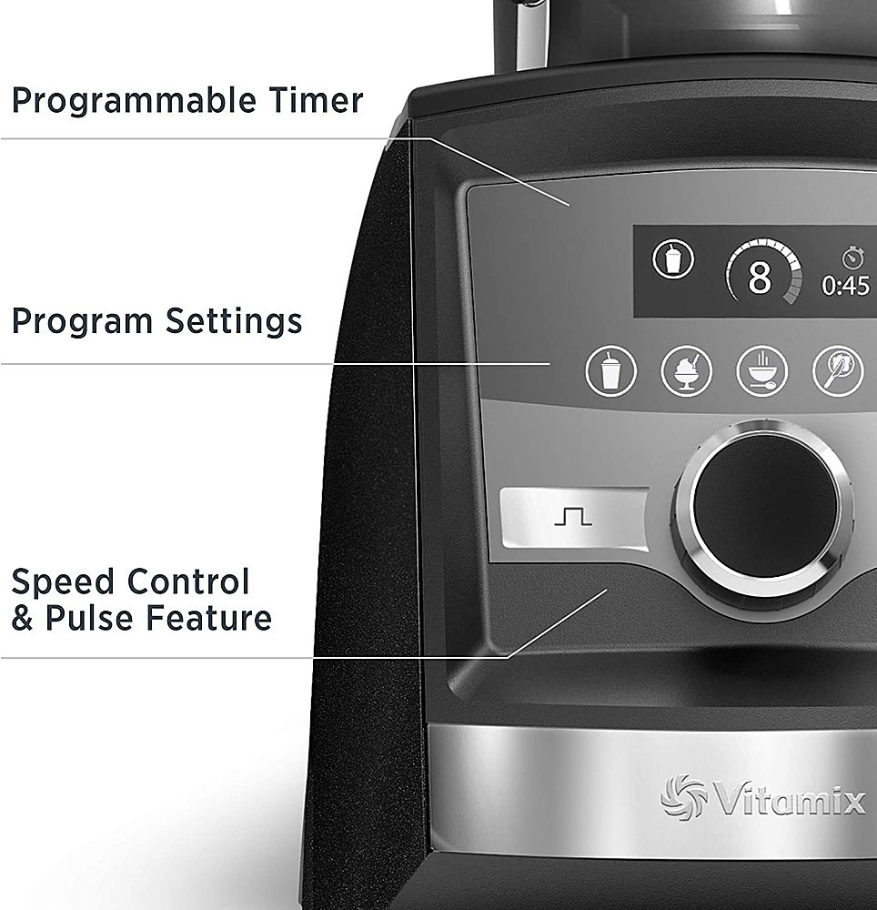 Vitamix A3500 Series BPA-Free Brushed Stainless Steel Blender with Food  Processor Attachment
