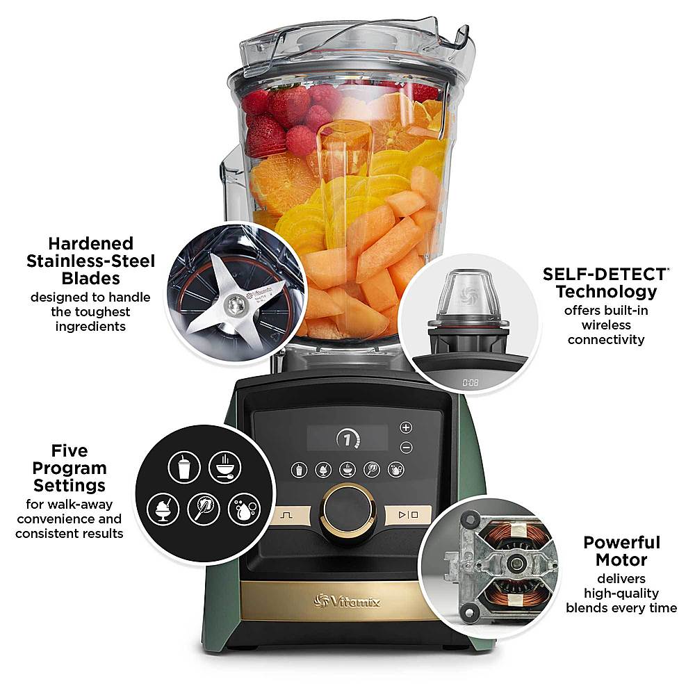 Alt View 12. Vitamix - Ascent Series A3500 Gold Label Blender - Matte Sage.
