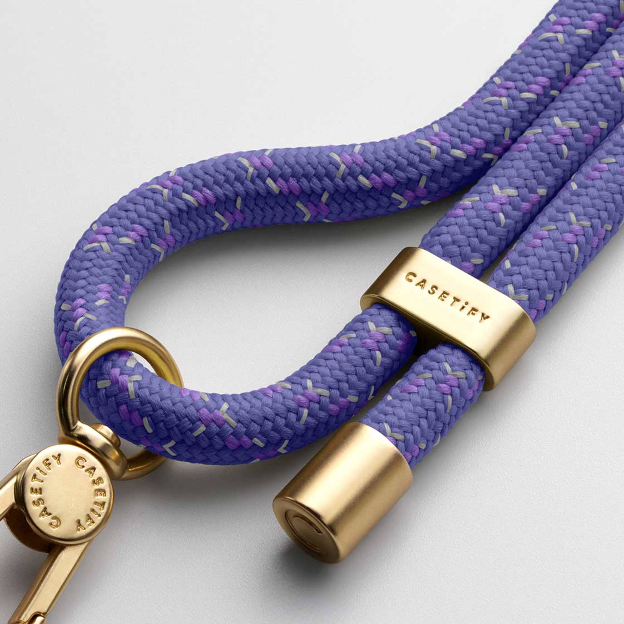 Alt View 13. CASETiFY - Rope Cross-body Phone Strap Compatible with Most Cell Phone Devices - Peri Purple/Reflective.