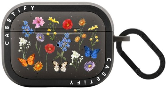 Alt View Zoom 11. CASETiFY - Ultra Impact AirPods Case for Apple AirPods Pro (2nd Generation) - Matte Charcoal with Ditsy Florals.