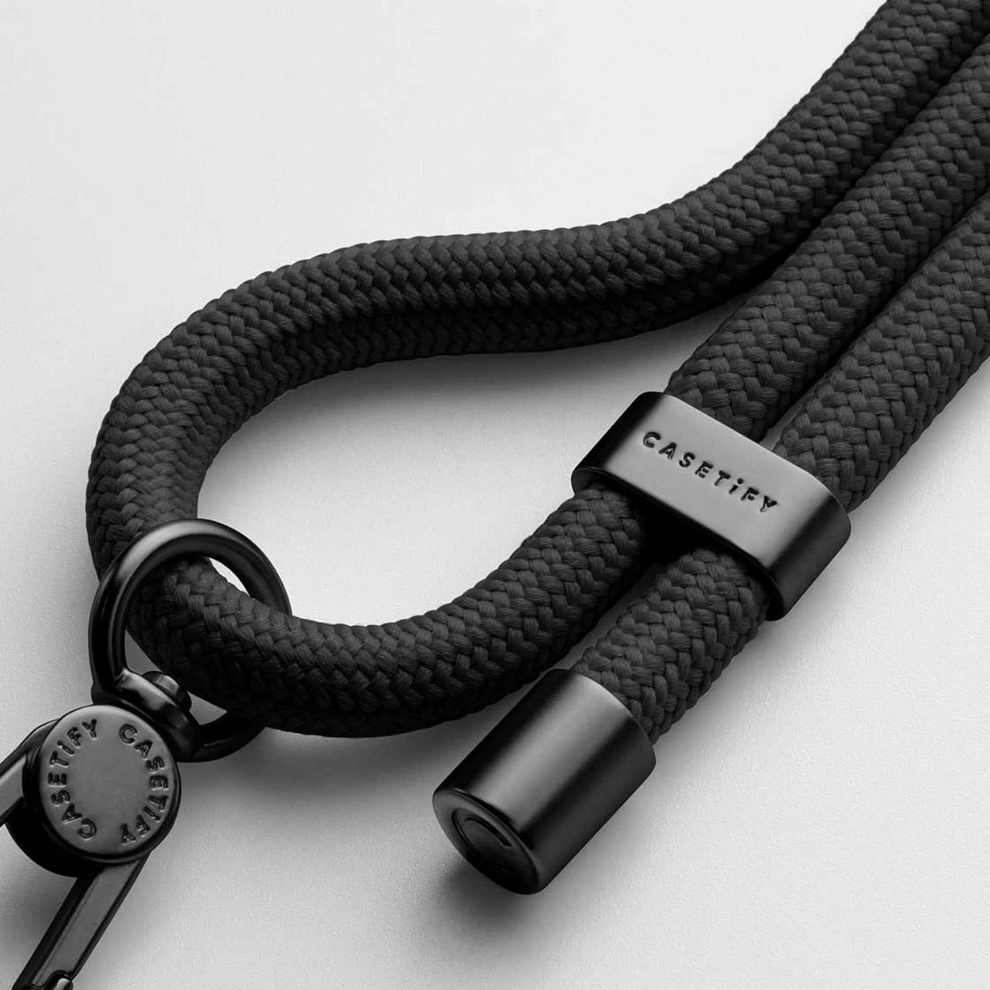 Alt View 13. CASETiFY - Rope Cross-body Phone Strap Compatible with Most Cell Phone Devices - Black.