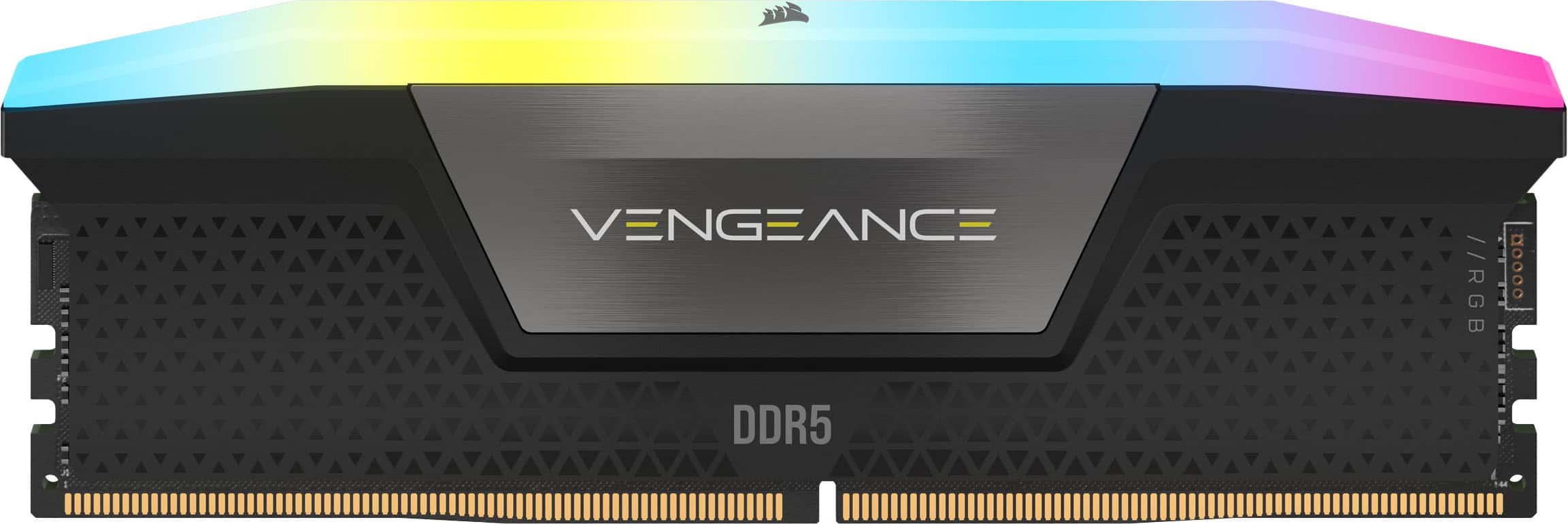 Alt View 11. CORSAIR - VENGEANCE RGB 32GB (2x16GB) DDR5 7200MHz C34 UDIMM Desktop Memory - Black.