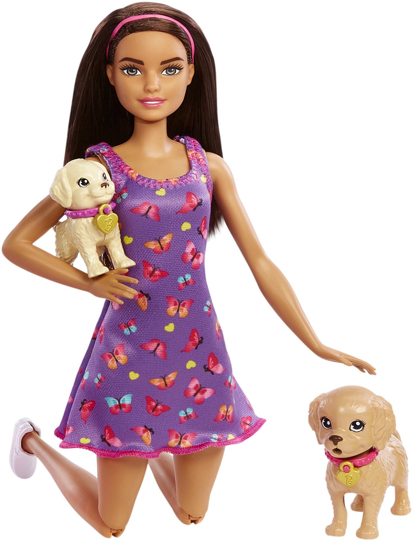 Left. Barbie - Pup Adoption Playset with Doll - Multicolor.