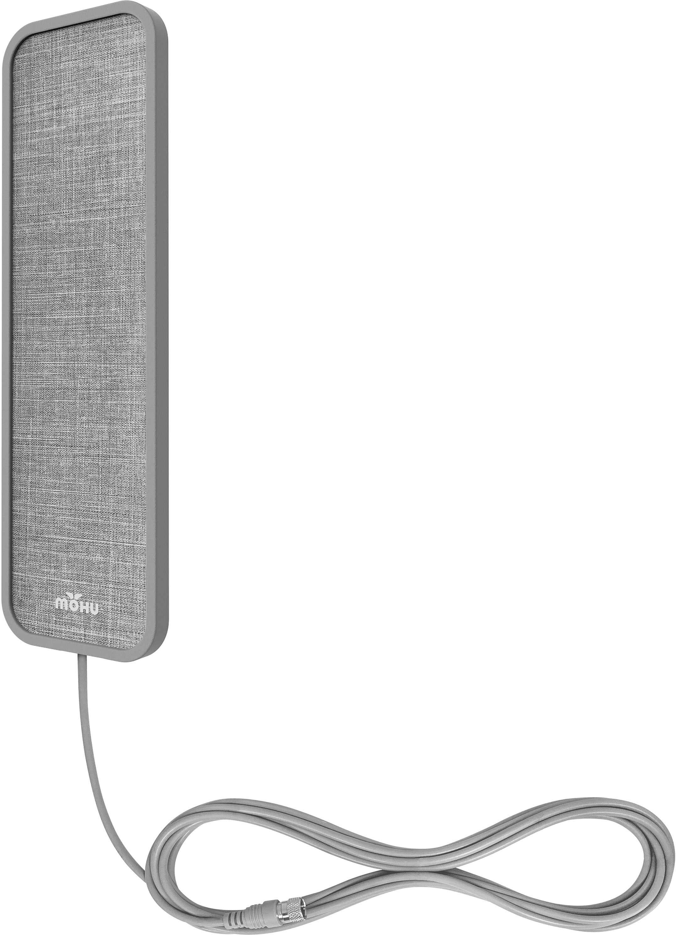 Angle View: Mohu - Vibe Amplified Indoor HDTV Antenna 50-Mile Range - Gray Tweed