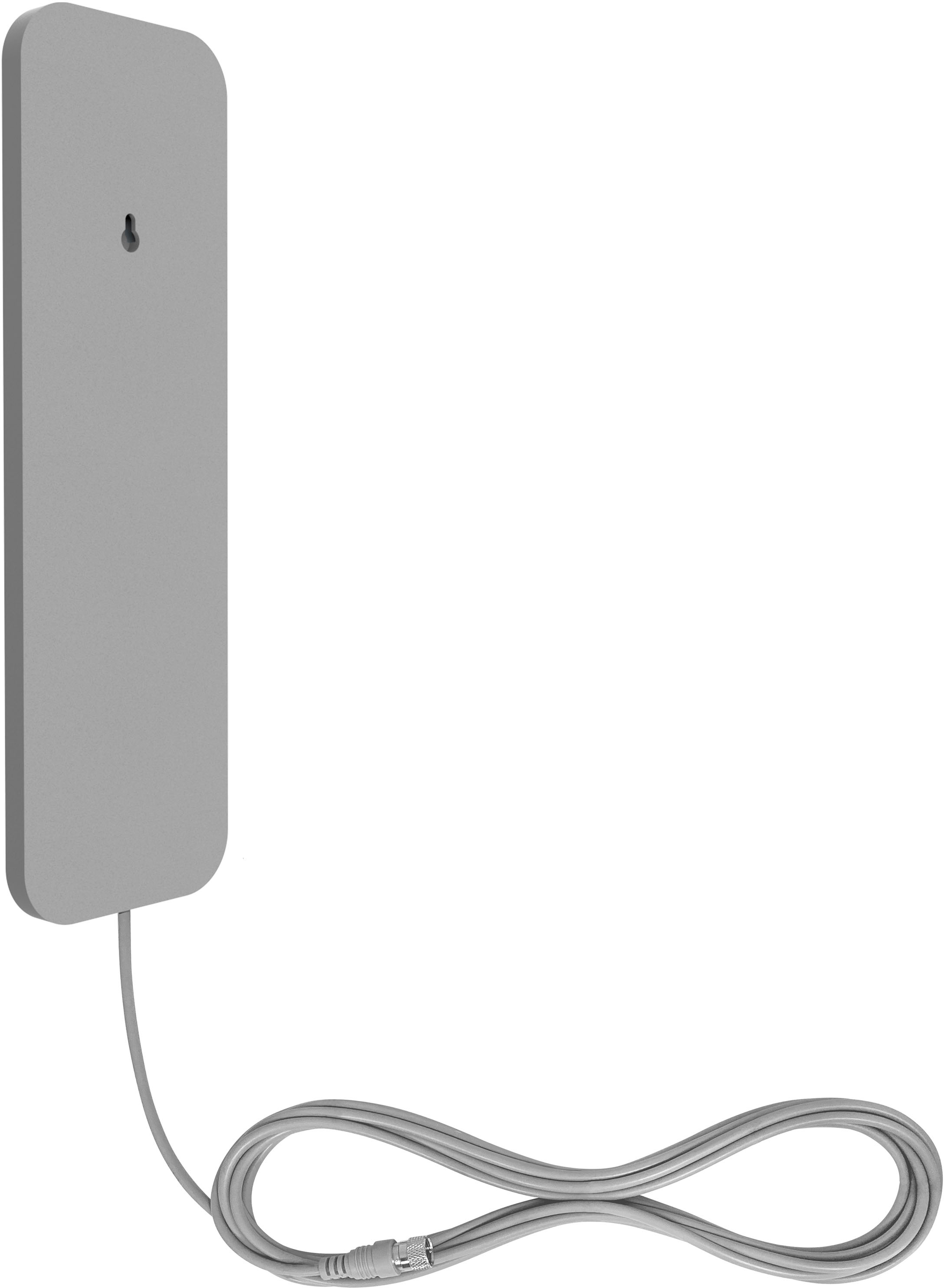 Left View: Mohu - Vibe Amplified Indoor HDTV Antenna 50-Mile Range - Gray Tweed