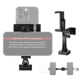 Neewer - Metal Dual Phone Mount with Arca Base & 4 Cold Shoes - 360° Rotating for Vlog & Live Stream - Black