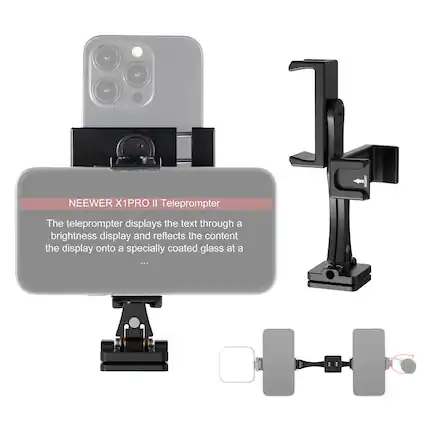 NEEWER X1PRO II Teleprompter
The teleprompter displays the text through a brightness display and reflects the content the display onto a specially coated glass at a