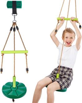 AGPtek - Disc Swing with Monkey Bars Tree Swing Set - Green