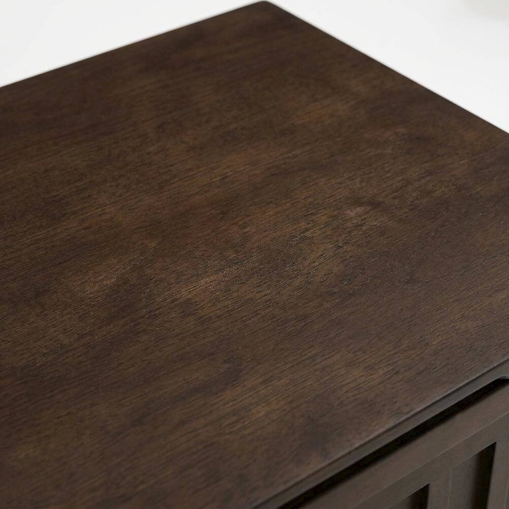 Alt View 2. FurniFact - Brown Large Record Player Cabinet with Vinyl Storage Shelves - Dark Brown.