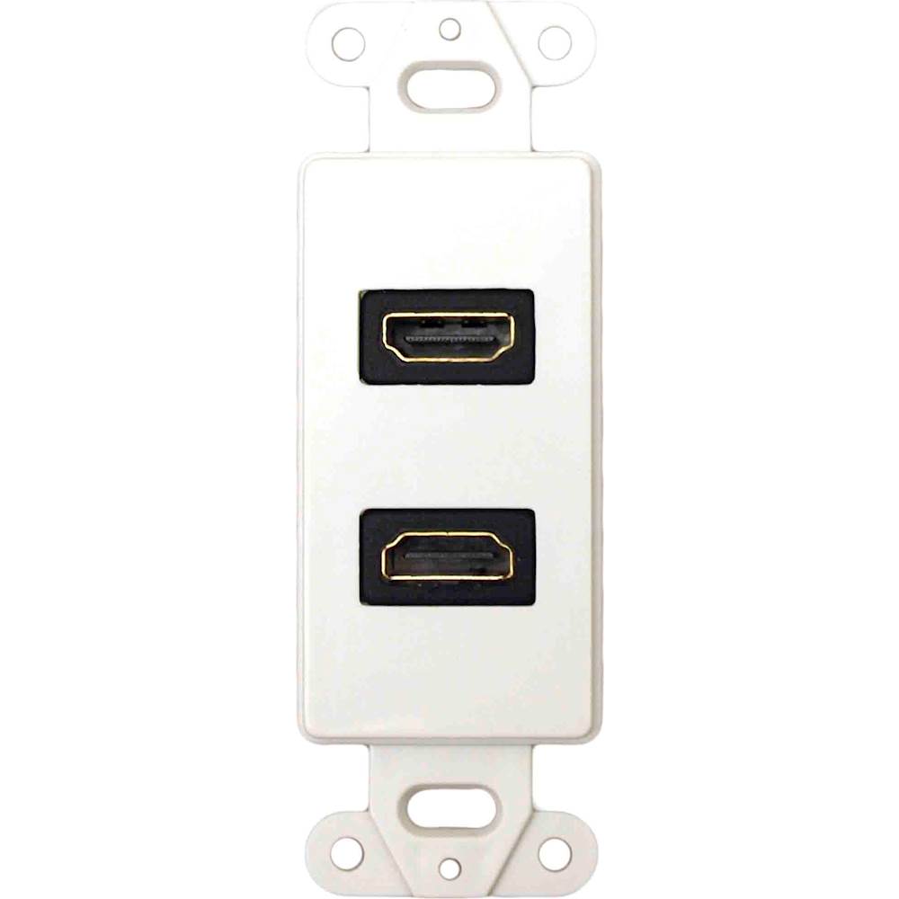 DataComm Electronics Decor Wall Plate Insert with 90° Dual HDMI White 20-4502-WH - Best Buy