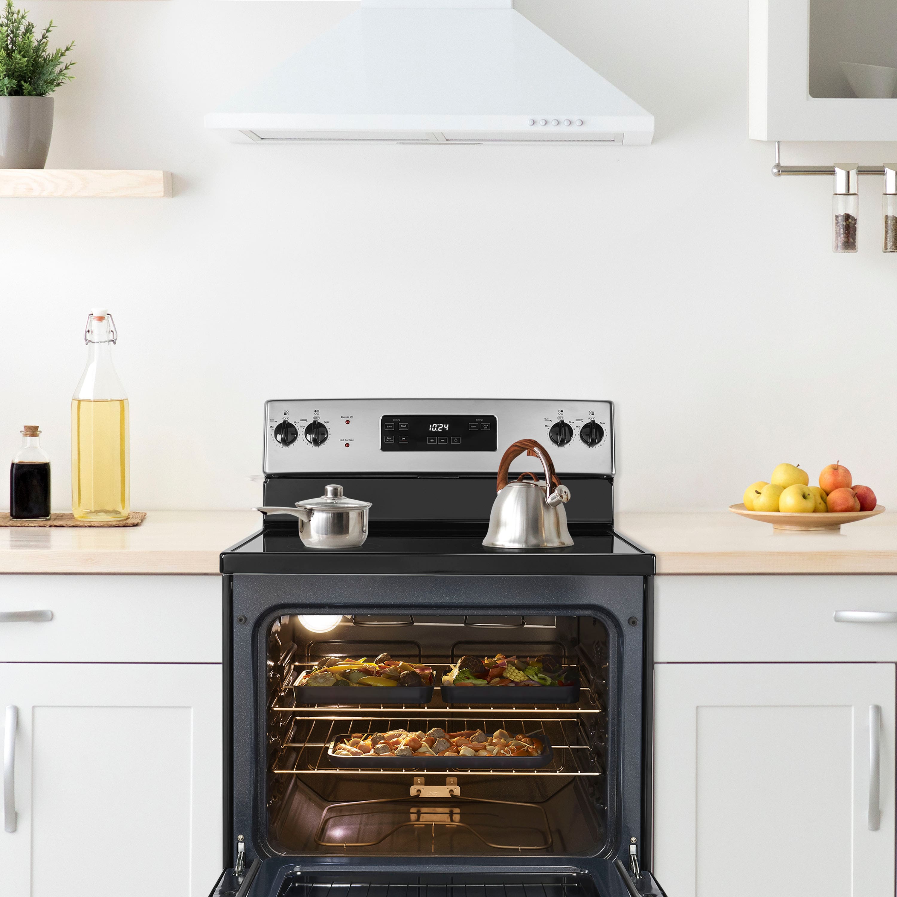 Alt View 13. Insignia™ - 5 Cu. Ft. Freestanding Electric Range - Stainless Steel.