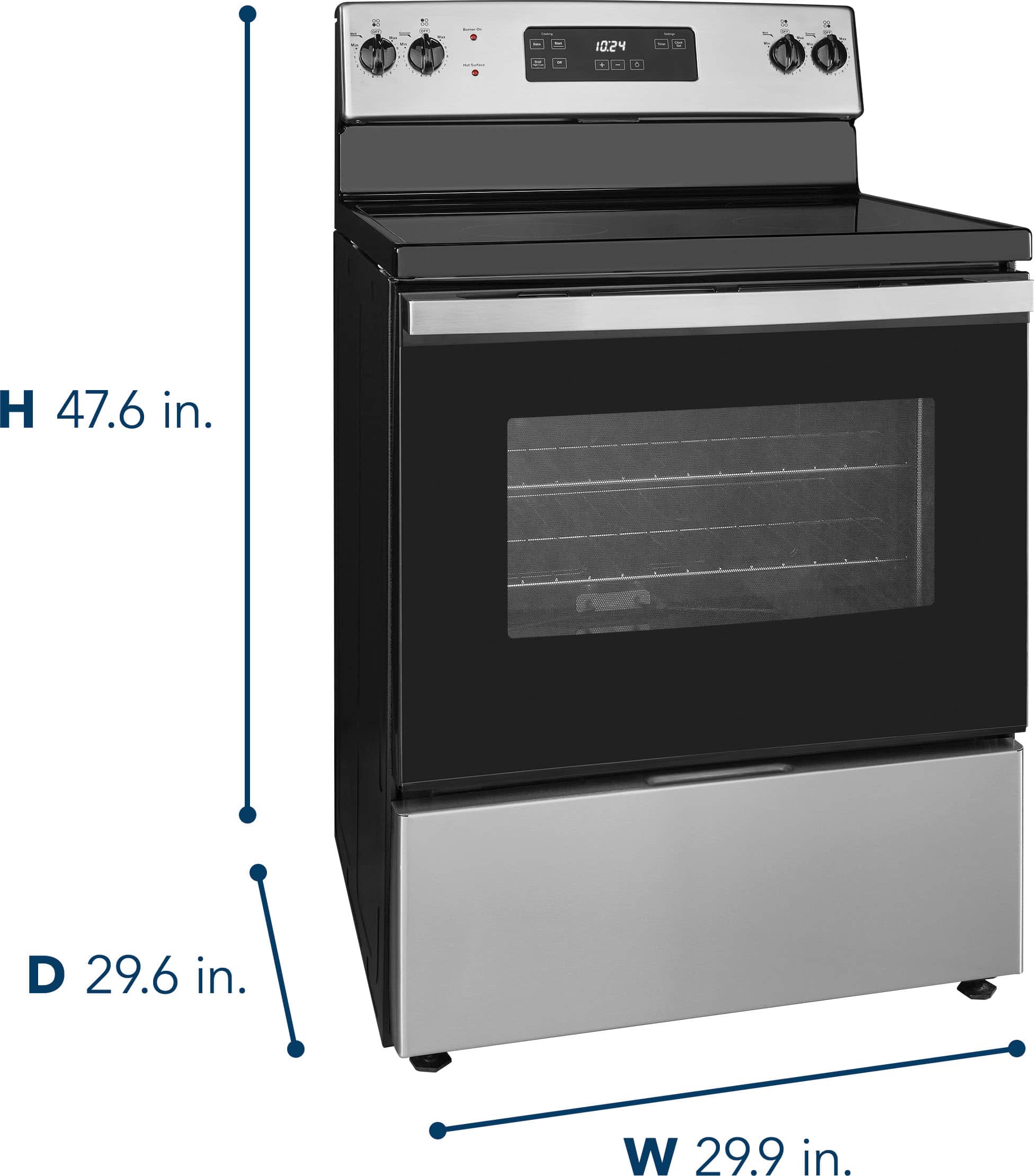 Alt View 15. Insignia™ - 5 Cu. Ft. Freestanding Electric Range - Stainless Steel.