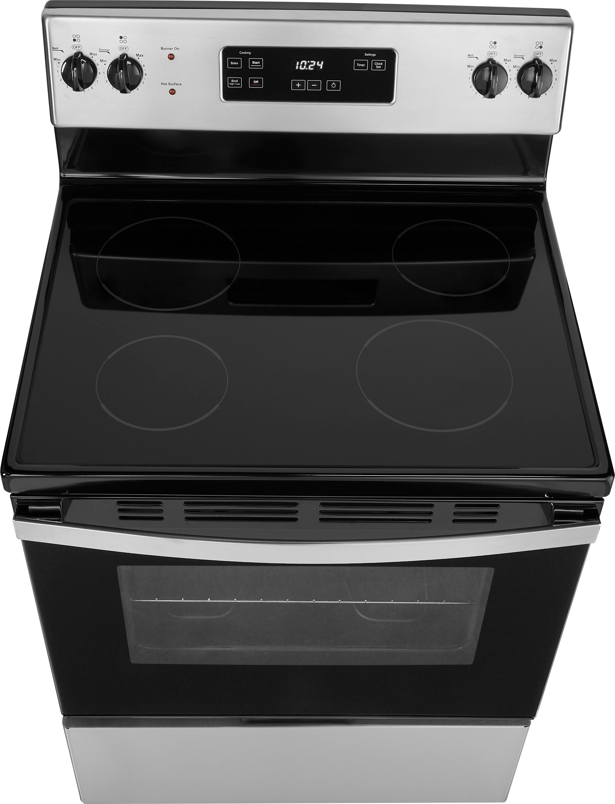 GE 30-in 4 Elements 5-cu ft Freestanding Electric Range (Stainless Steel)  in the Single Oven Electric Ranges department at