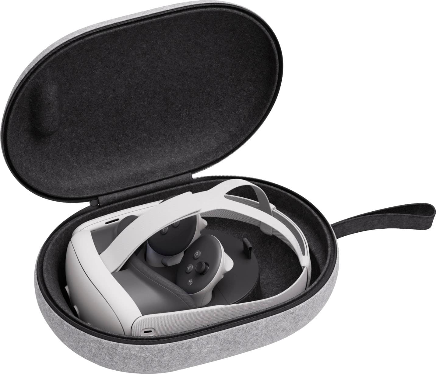 Left. Meta - Carrying Case for Quest 3 - Gray.