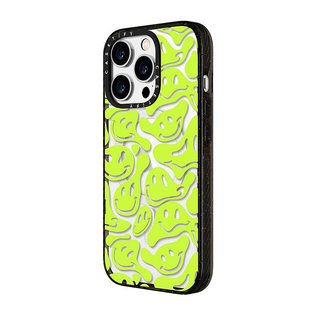 Alt View 3. CASETiFY - Impact Case with MagSafe for Apple iPhone 15 Pro - Acid Smiles Neon Green.
