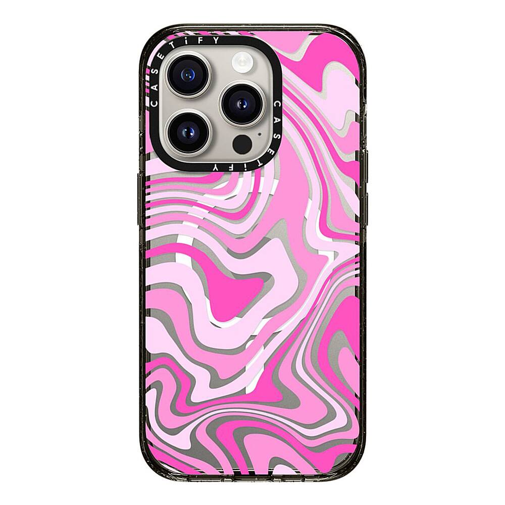 Alt View 2. CASETiFY - Impact Case with MagSafe for Apple iPhone 15 Pro - Pink Swirls.