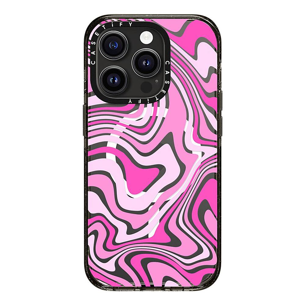 Alt View 3. CASETiFY - Impact Case with MagSafe for Apple iPhone 15 Pro - Pink Swirls.