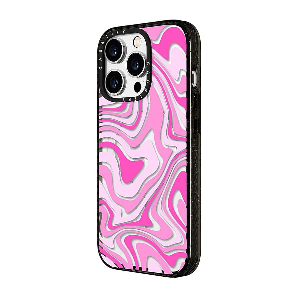 Alt View 11. CASETiFY - Impact Case with MagSafe for Apple iPhone 15 Pro Max - Pink Swirls.
