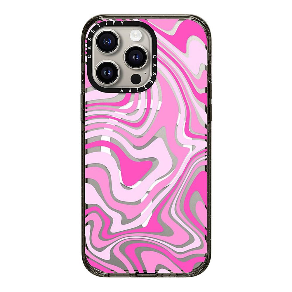 Alt View 2. CASETiFY - Impact Case with MagSafe for Apple iPhone 15 Pro Max - Pink Swirls.