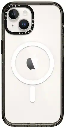 Front. CASETiFY - Impact Case with MagSafe for Apple iPhone 15 - Clear/Black.