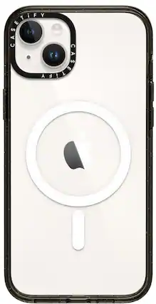 Front. CASETiFY - Impact Case with MagSafe for Apple iPhone 15 Plus - Clear/Black.