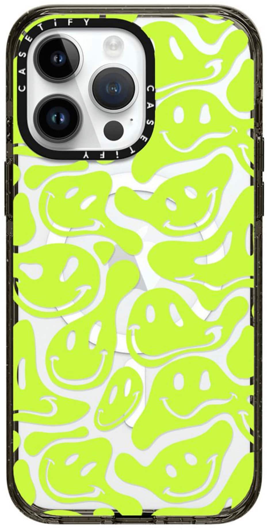 CASETiFY - Impact Case with MagSafe for Apple iPhone 15 Pro Max - Acid Smiles Neon Green - Front_Zoom