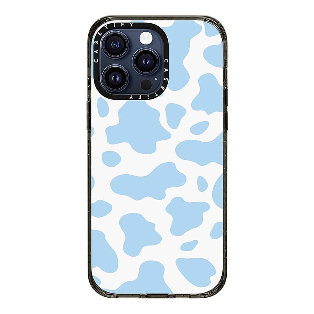 Alt View 1. CASETiFY - Impact Case with MagSafe for Apple iPhone 15 Pro Max - Blue Cow Print.