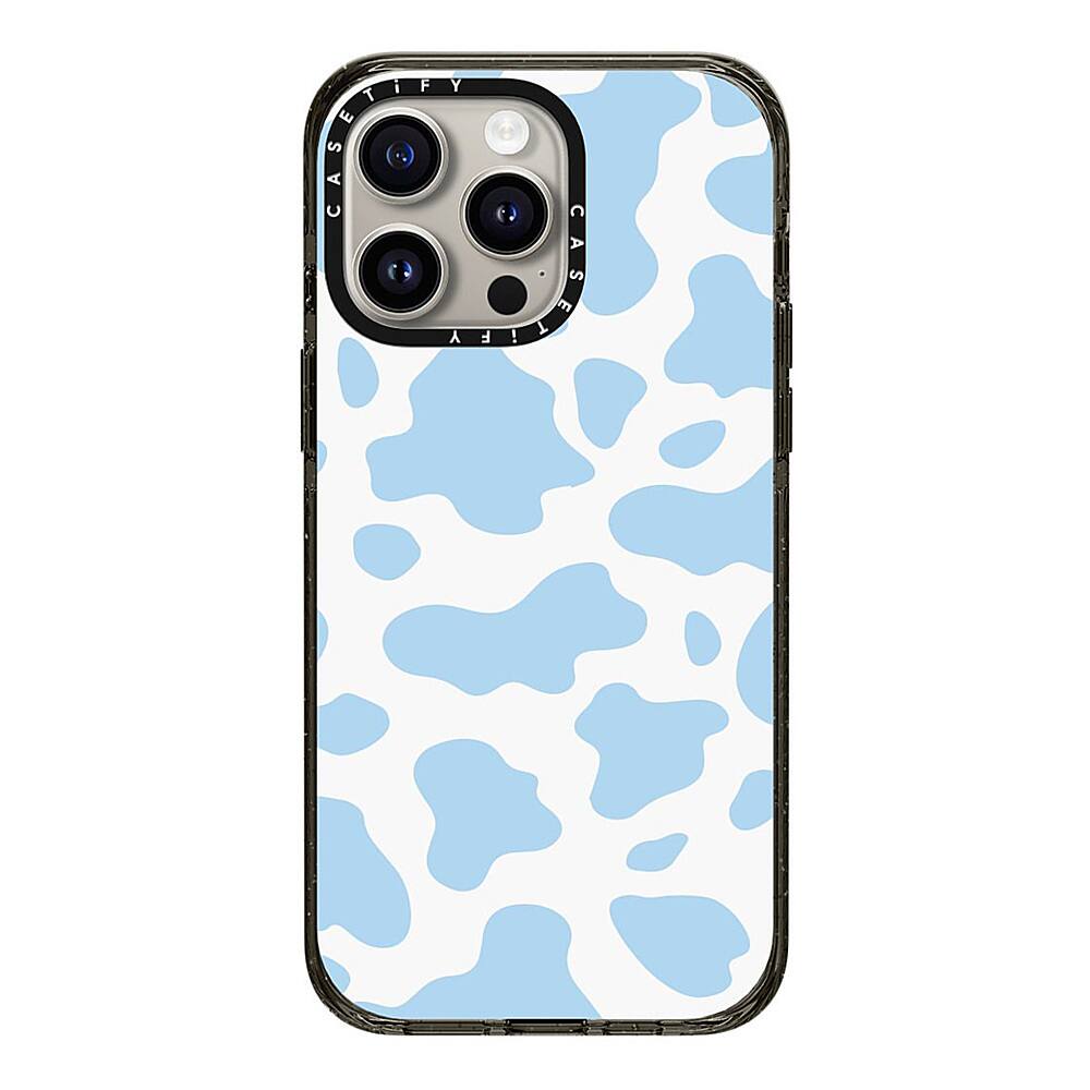 Alt View 2. CASETiFY - Impact Case with MagSafe for Apple iPhone 15 Pro Max - Blue Cow Print.