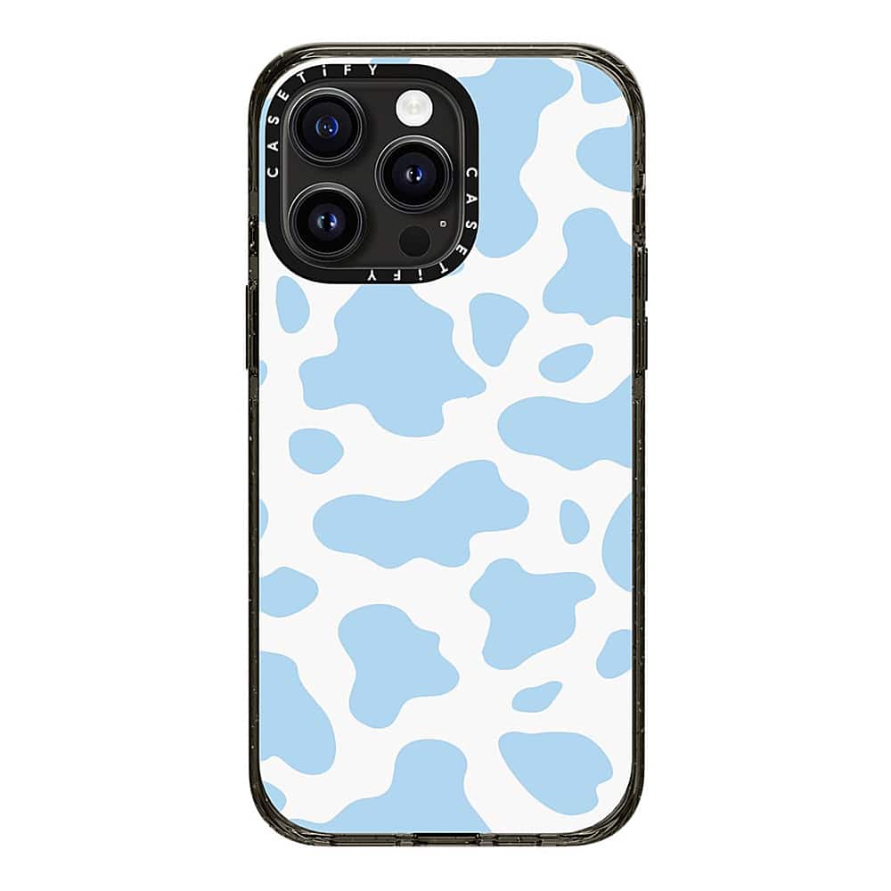 Alt View 3. CASETiFY - Impact Case with MagSafe for Apple iPhone 15 Pro Max - Blue Cow Print.