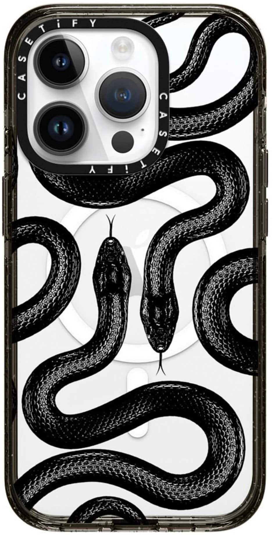 CASETiFY - Impact Case with MagSafe for Apple iPhone 15 Pro - Black Kingsnake - Front_Zoom