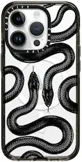 Front. CASETiFY - Impact Case with MagSafe for Apple iPhone 15 Pro - Black Kingsnake.