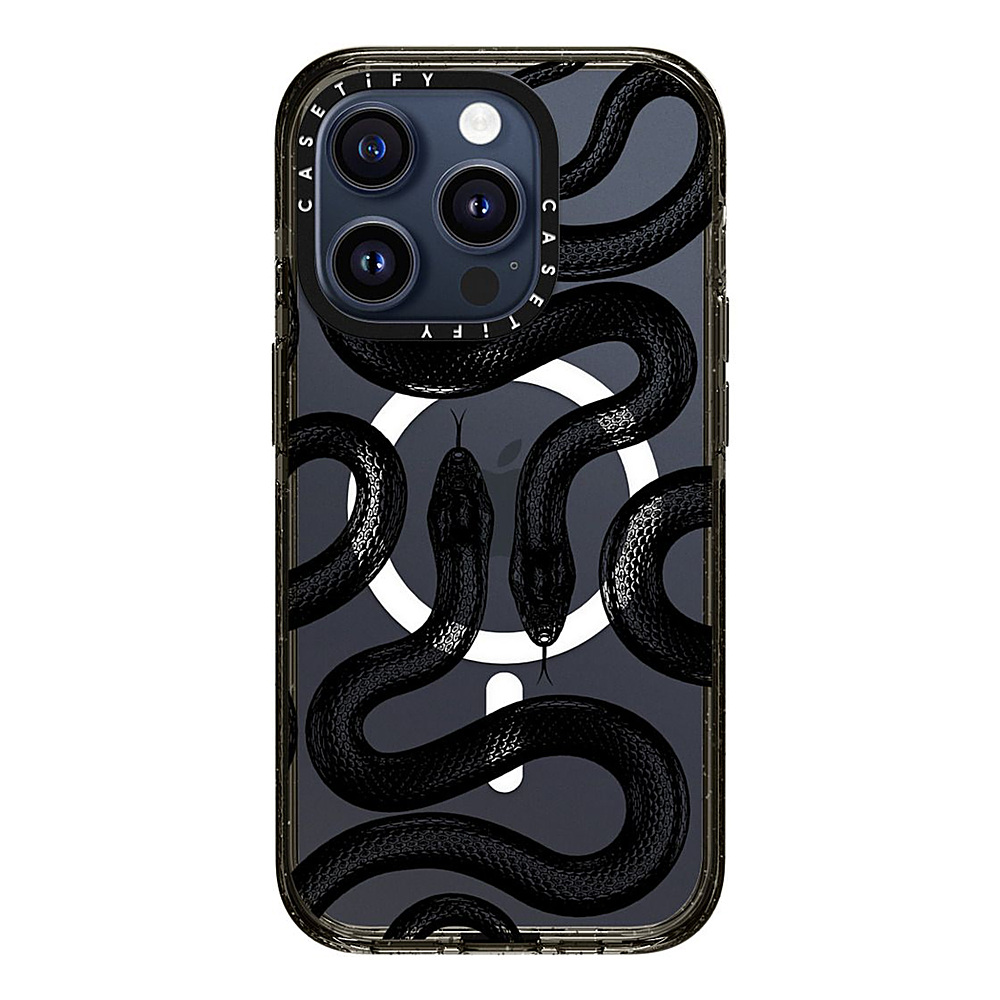 Alt View 1. CASETiFY - Impact Case with MagSafe for Apple iPhone 15 Pro - Black Kingsnake.