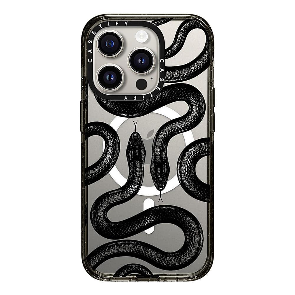 Alt View 2. CASETiFY - Impact Case with MagSafe for Apple iPhone 15 Pro - Black Kingsnake.