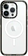 Front. CASETiFY - Impact Case with MagSafe for Apple iPhone 15 Pro - Clear/Black.