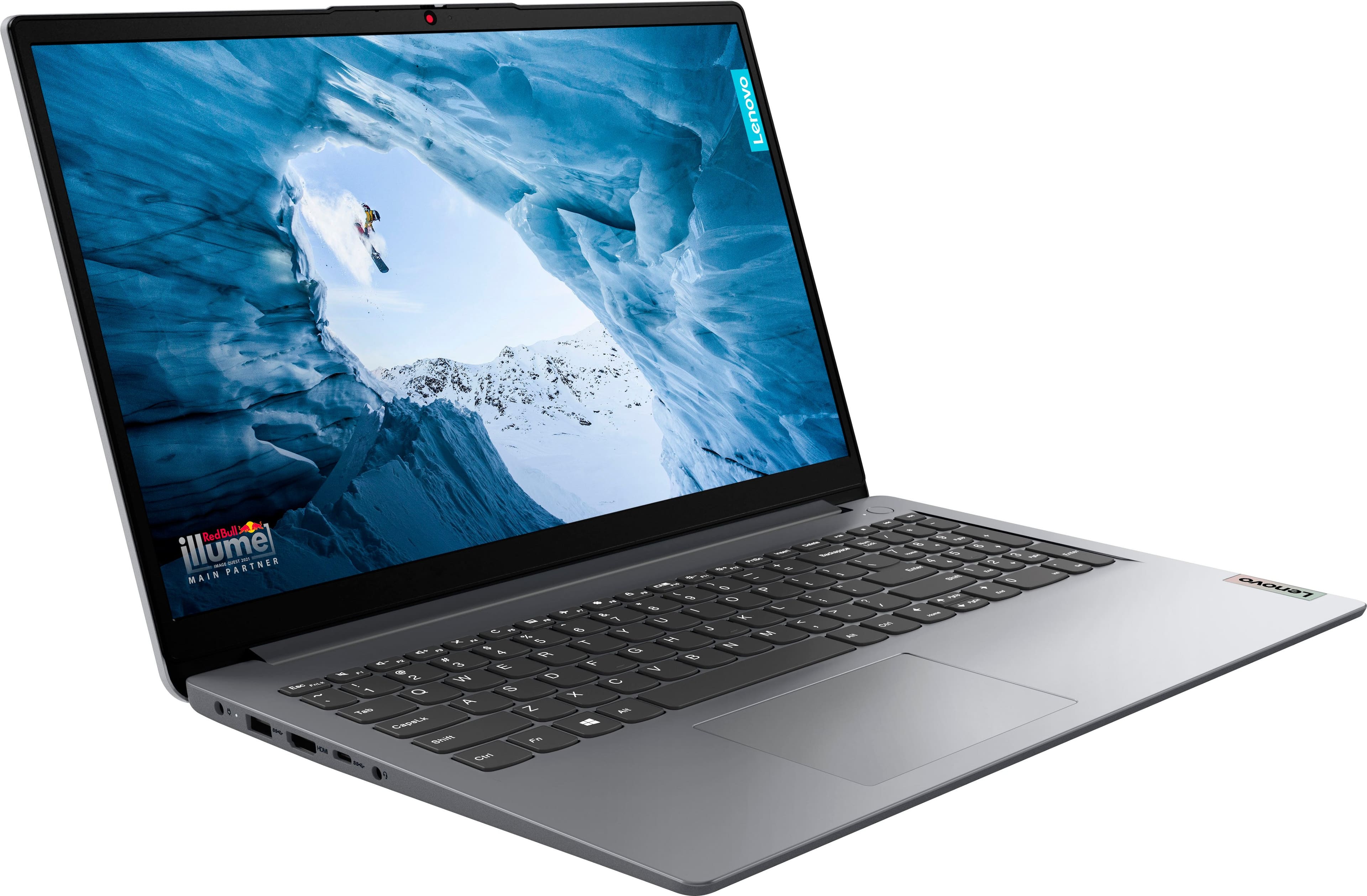 Angle. Lenovo - Ideapad 1 15.6" Full HD Touchscreen Laptop - Ryzen 7 5700U with 16GB Memory - AMD Radeon Graphics - 512GB SSD - Cloud Gray.