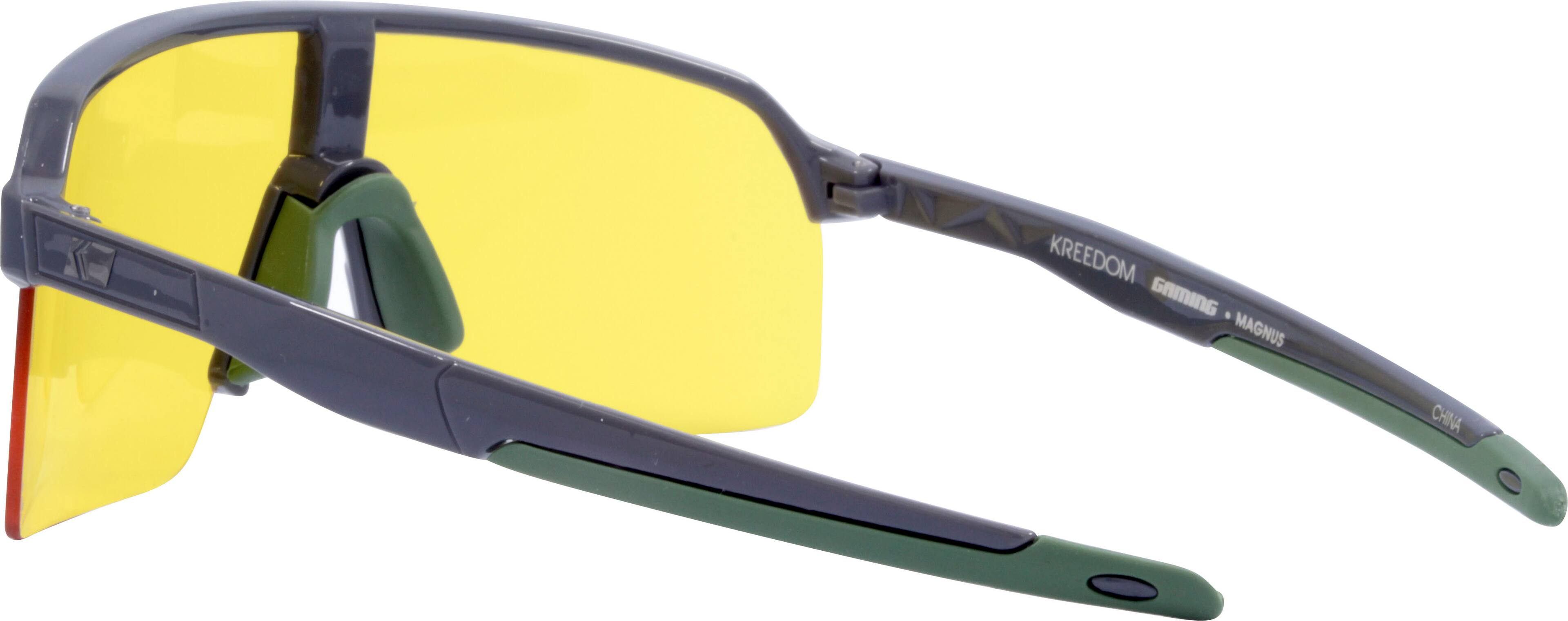 Alt View 12. Kreedom - Magnus Shield Gaming Glasses with Microfiber Case - Matte Crystal Grey & Dark Grey.