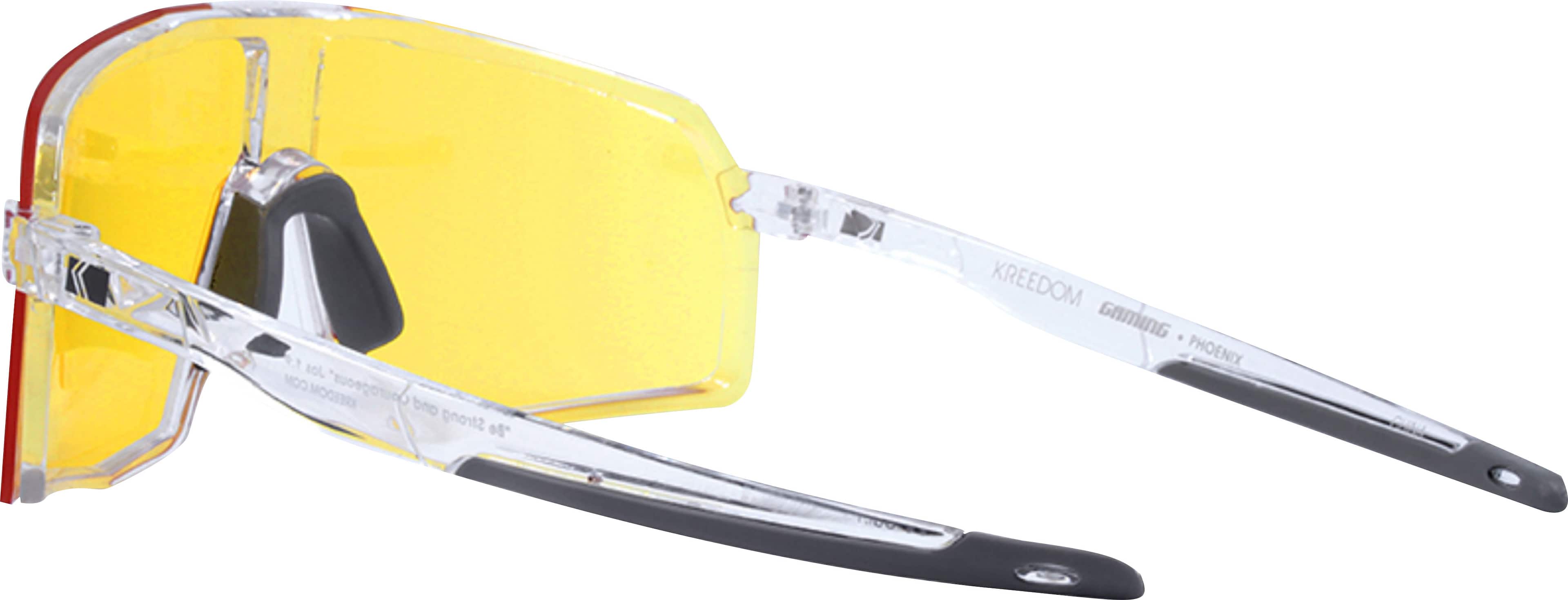 Alt View 12. Kreedom - Phoenix Shield Gaming Glasses with Microfiber Case - Gloss Crystal & Matte Dark Grey.