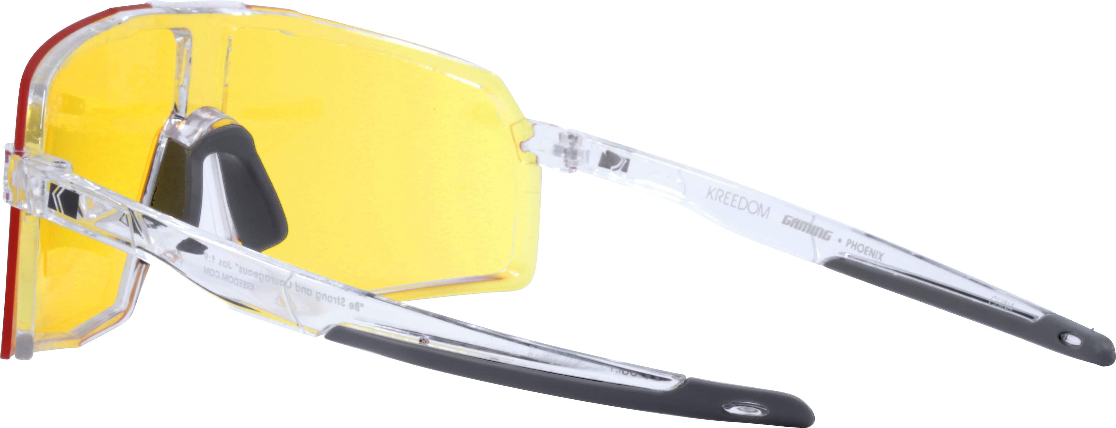 Alt View 13. Kreedom - Phoenix Shield Gaming Glasses with Microfiber Case - Gloss Crystal & Matte Dark Grey.